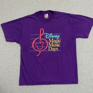 Vintage Disney Designs Magic Music Days Purple‎ Mickey Mouse T-Shirt Mens OSFA
